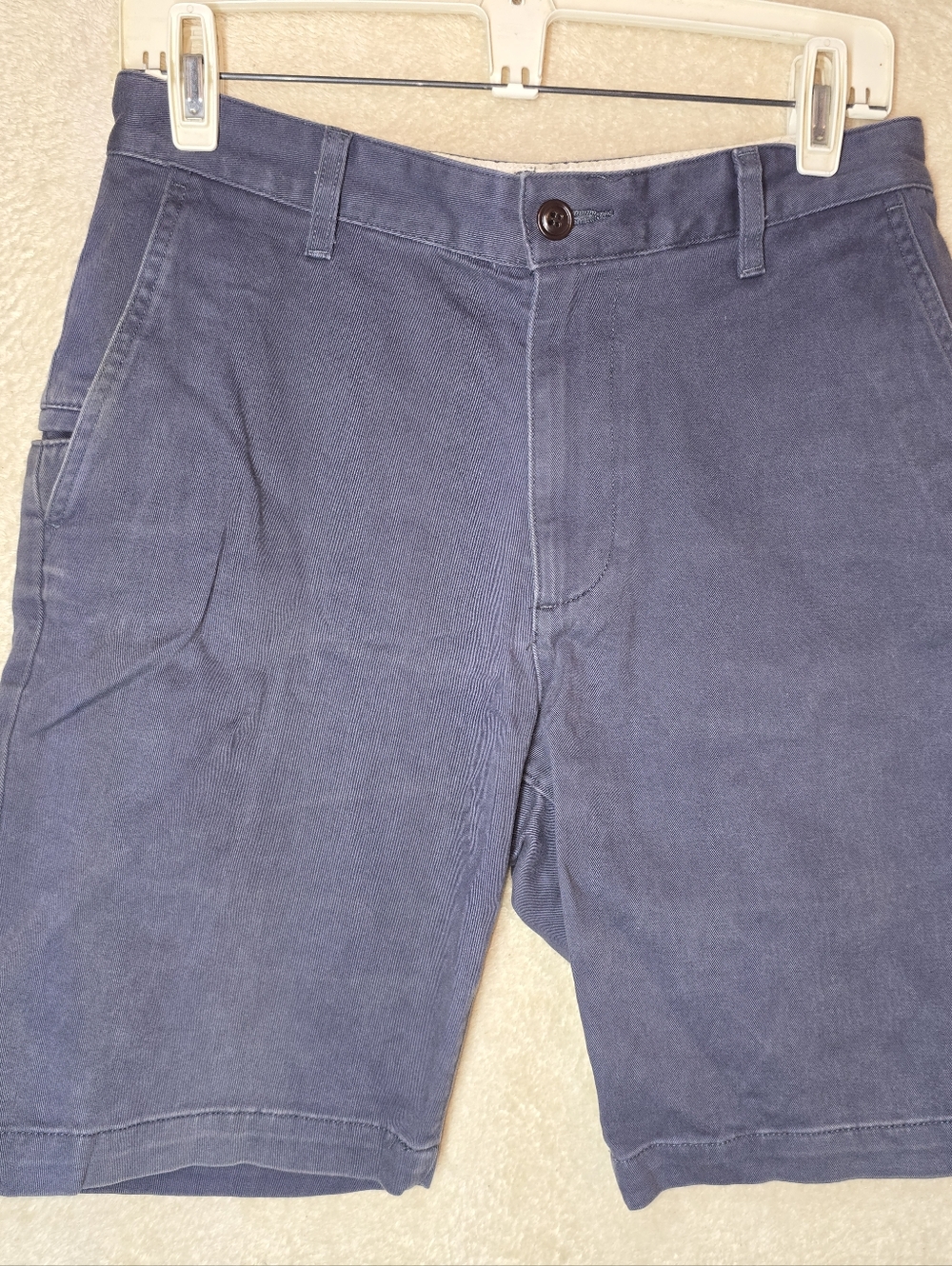 Dockers Khaki Deim Logo Faded Navy Blue Casual Cotton Chino Shorts Size W29 - Picture 3 of 7